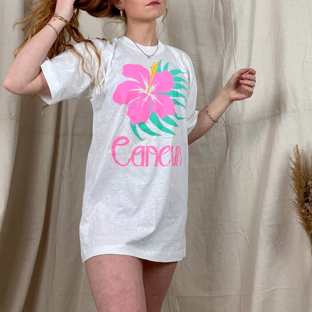Vintage Single Stitch Cancun Floral Cotton Tshirt